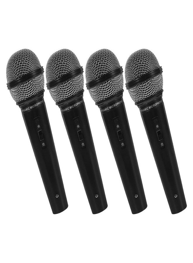 TOPPERFUN 4Pcs Microphone Props, Plastic Fake Microphone Toy, Fun Stage Toy, Simulate Speech Practice, Halloween Christmas Karaoke Fake for Costume Props - Image 1